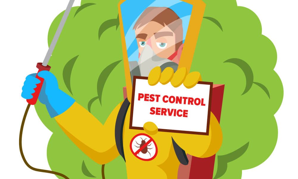 Pest control guy vector flat image